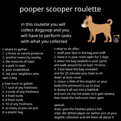 Hai I made a scat fap roulette a while ago thought I would share.